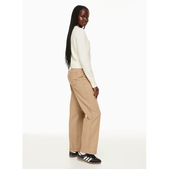 Aritzia SUNDAY BEST New Jaden Khaki Cotton Twill Straight Chino Pants, Size 4 - Picture 11 of 14